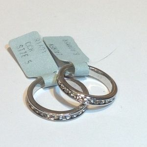 Lauren G. Adams Silver CZ Stack Rings (set of 2)